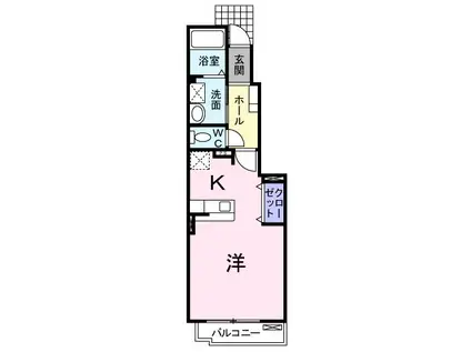 アイリー グローブ(ワンルーム/1階)の間取り写真