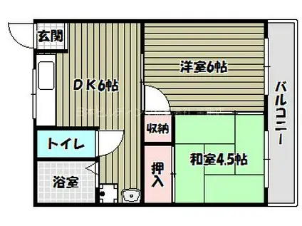 須賀ハイツA(2DK/2階)の間取り写真