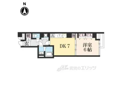 CASA RYOKO2(1DK/2階)の間取り写真