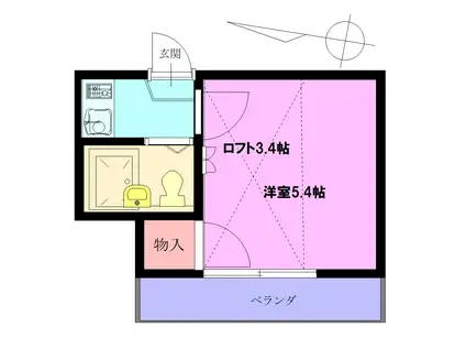 レオパレス川口第17(1K/2階)の間取り写真