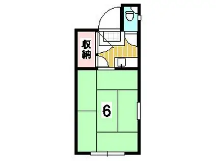 入江ハイツ(1K/3階)の間取り写真