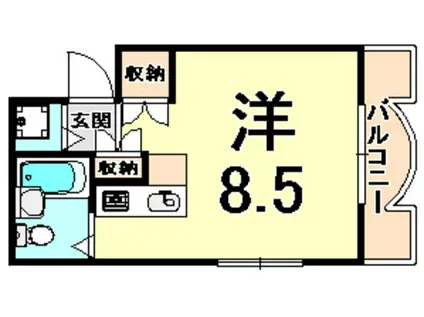 エンプレス武庫元町(ワンルーム/3階)の間取り写真