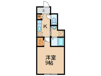 エミネンス南里II(1K/1階)の間取り写真