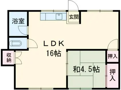 第2立栄荘(1LDK/1階)の間取り写真