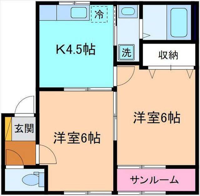アバンティサンク(2K/1階)の間取り写真