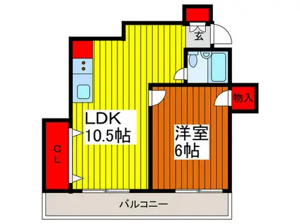 山柿マンション(1LDK/5階)の間取り写真
