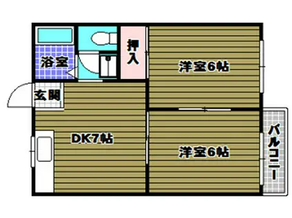寿里マンション(2DK/1階)の間取り写真