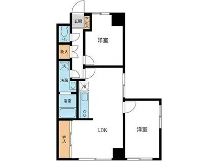 CASSIA保土ヶ谷(2LDK/3階)の間取り写真