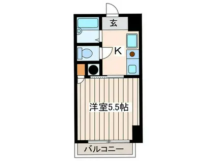 ポサーダ武蔵野(1K/3階)の間取り写真