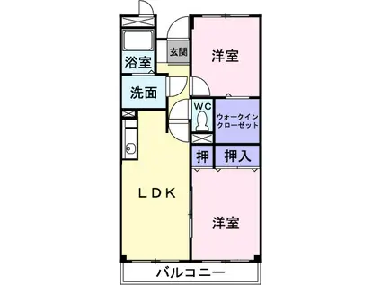 山根マーヴェラスマンション(2LDK/2階)の間取り写真