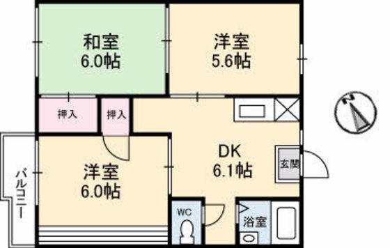 フォーブル吉村 A棟(3DK/2階)の間取り写真