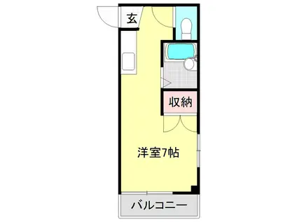 アサミハイツ(ワンルーム/2階)の間取り写真