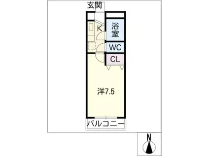 大野ハイツ(1K/1階)の間取り写真