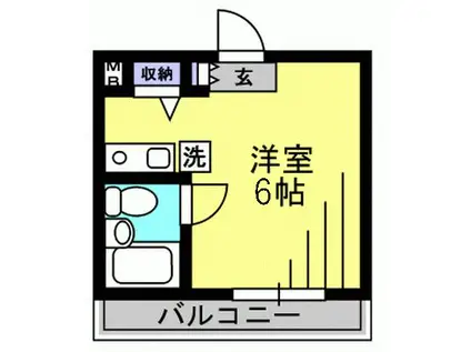 京急本線 雑色駅 徒歩6分 3階建 築32年(ワンルーム/2階)の間取り写真