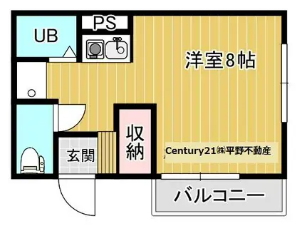 サクラメント日吉(ワンルーム/4階)の間取り写真
