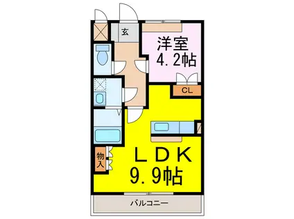 ＪＲ高崎線 北鴻巣駅 車で13分 2階建 築16年(1LDK/2階)の間取り写真