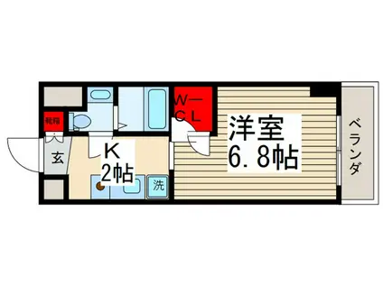 アクシーズタワー川口並木(1K/7階)の間取り写真