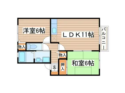 エトワール八幡(2LDK/2階)の間取り写真