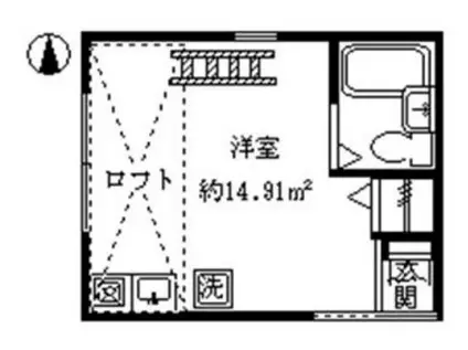 コーポ新宿(ワンルーム/2階)の間取り写真