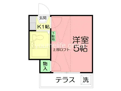 平塚ワン(1K/2階)の間取り写真