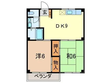 ファミール浦和(2DK/1階)の間取り写真