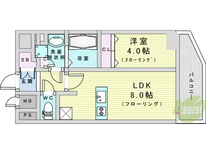 プレサンス塚本ベラビィ(1LDK/12階)の間取り写真