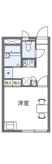 レオパレスグリンビューF(1K/2階)の間取り写真