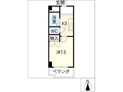 第3長岡マンション(1K/4階)の間取り写真