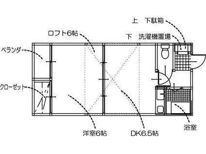 マリンハイツII(1SDK/2階)の間取り写真