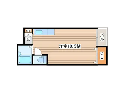 レジデンス成田(ワンルーム/1階)の間取り写真