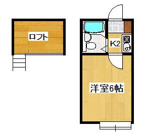 コスモハイツ 多治見(1K/1階)の間取り写真