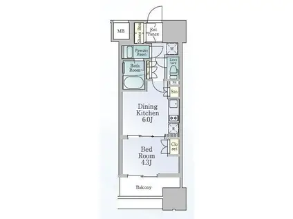 ルフォンブランシェ品川南大井(1DK/15階)の間取り写真