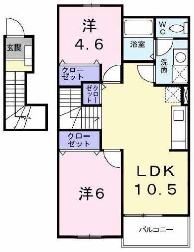 メゾン・エトワール(2LDK/2階)の間取り写真