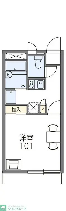 レオパレスリバーサイドテラス 1階階 間取り