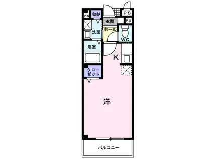 シャンコリーヌ(ワンルーム/2階)の間取り写真