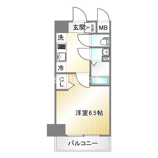 プレサンス神戸キュリオ(1K/11階)の間取り写真