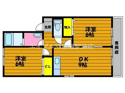 ECO-レジデンスモア C棟(2DK/1階)の間取り写真