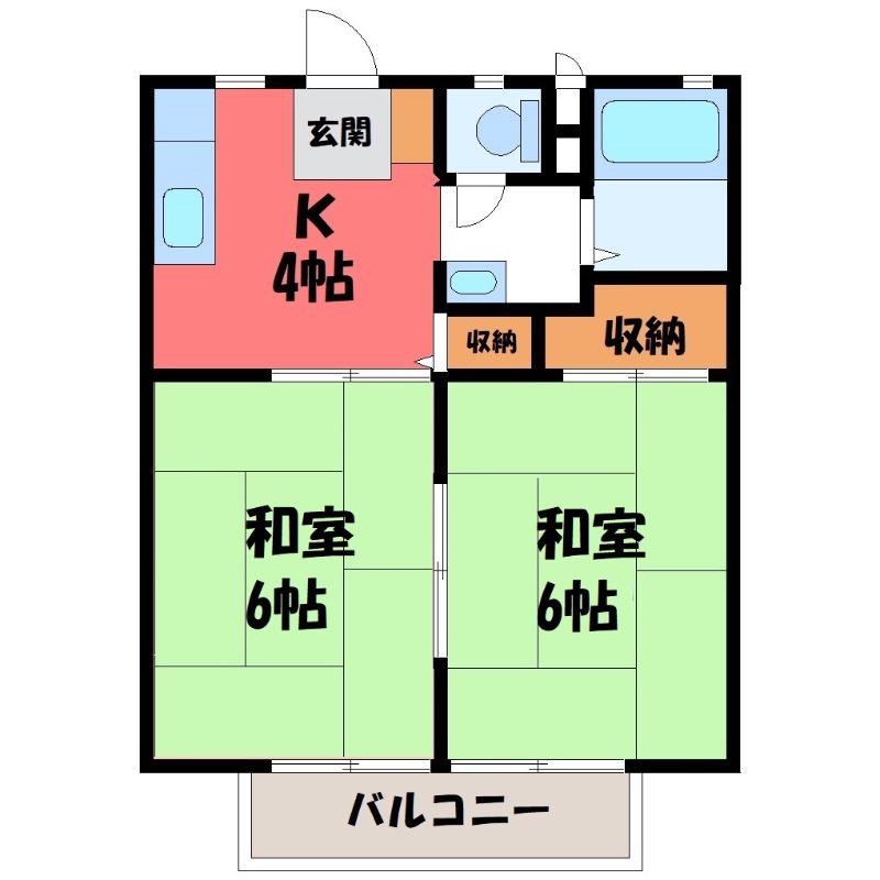 パナハイツアイン(2DK/1階)の間取り写真