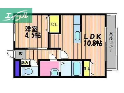 ロイヤル藤 I(1LDK/1階)の間取り写真