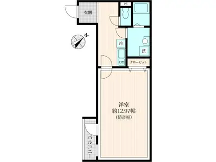 サウンドフリー東池袋(1K/4階)の間取り写真