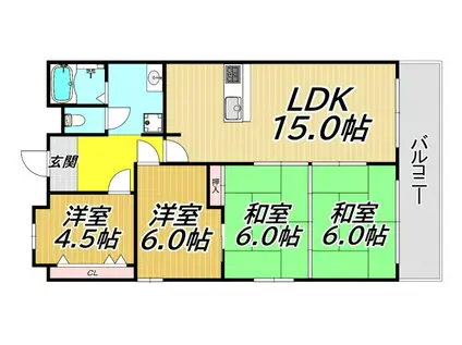 ファミーユII(4LDK/4階)の間取り写真