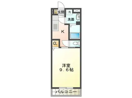 セントリバーヒルズひばりが丘(1K/3階)の間取り写真