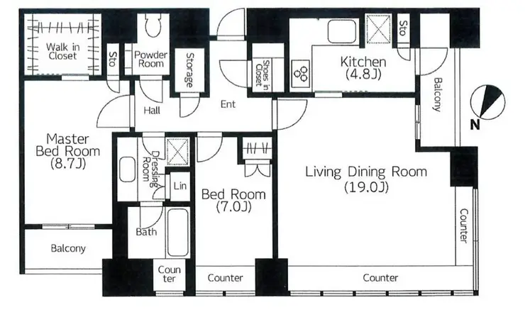 THE ROPPONGI TOKYO CLUB RESIDENCE 24階階 間取り