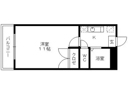エトランゼ宮本5(1K/3階)の間取り写真