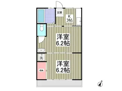 コーポフローレス(2K/2階)の間取り写真