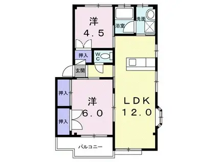 URARAV(2LDK/2階)の間取り写真