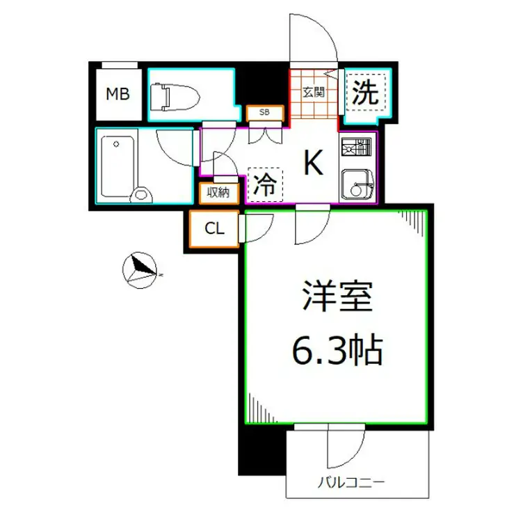 パークウェル国分寺 7階階 間取り