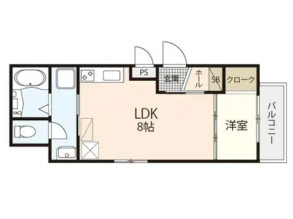 セブンプロート草津東(1LDK/1階)の間取り写真
