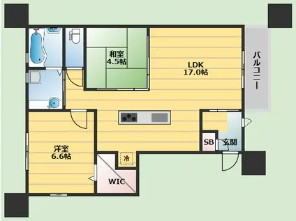 たまき C棟(2LDK/1階)の間取り写真