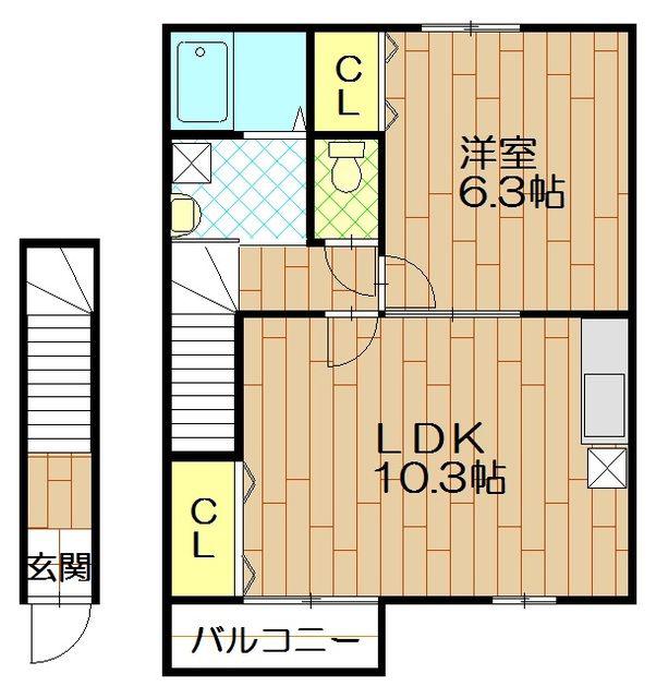 パナステージ(1LDK/2階)の間取り写真
